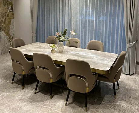 An incredibly elegant and modern luxury dining space.
